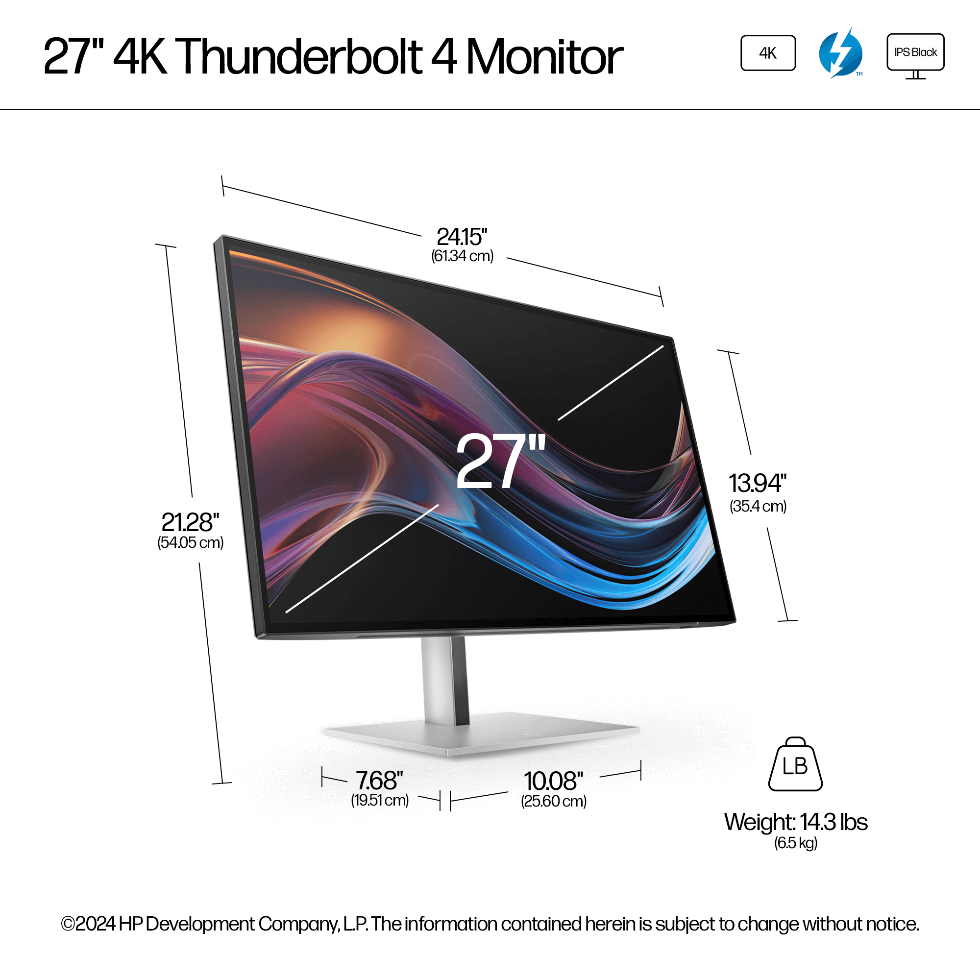 HP Series 7 Pro 27" 4K Thunderbolt 4 Monitor - 727pk