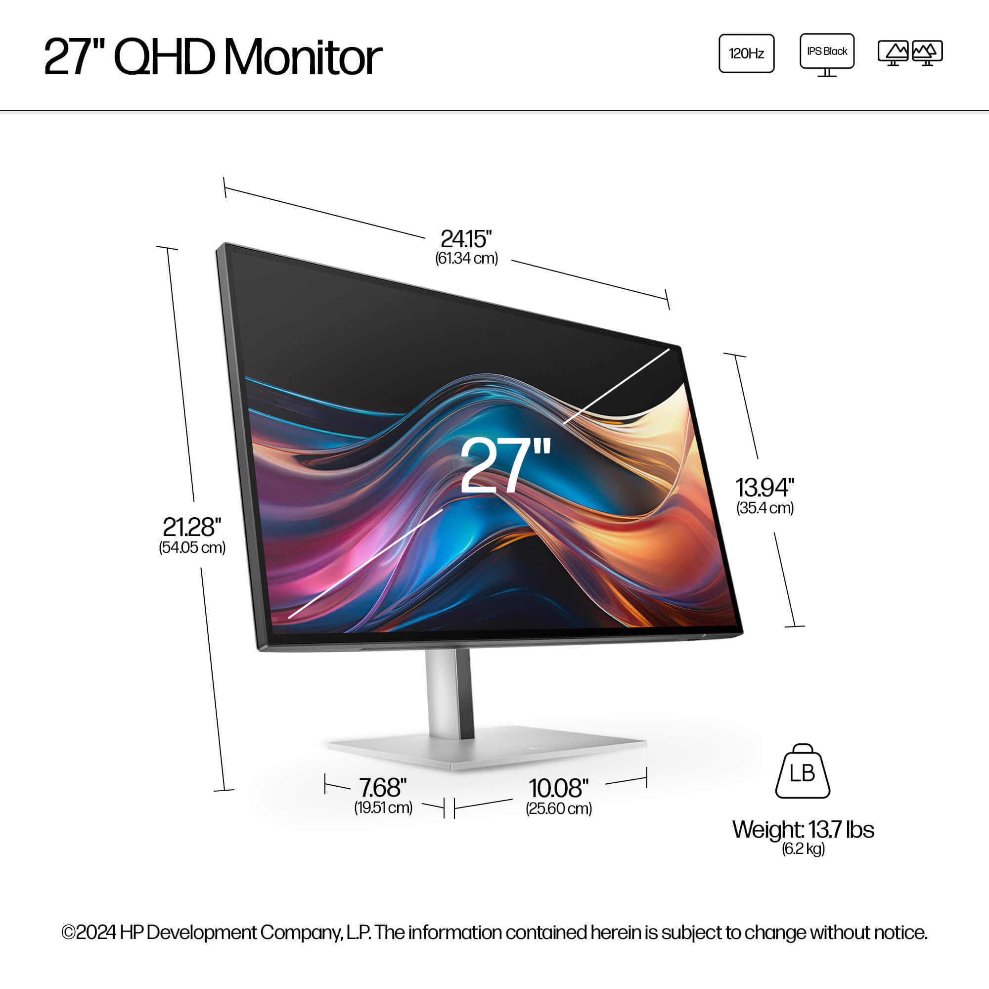 HP Series 7 Pro 27" QHD Monitor - 727pq